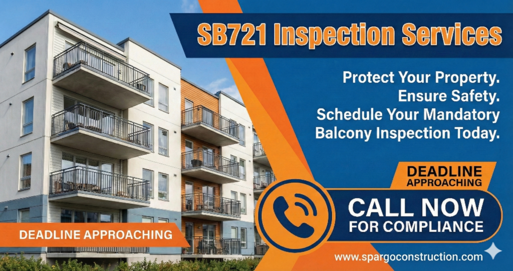 SB721 EEE Apartment, Stair and Walkway inspections. 
