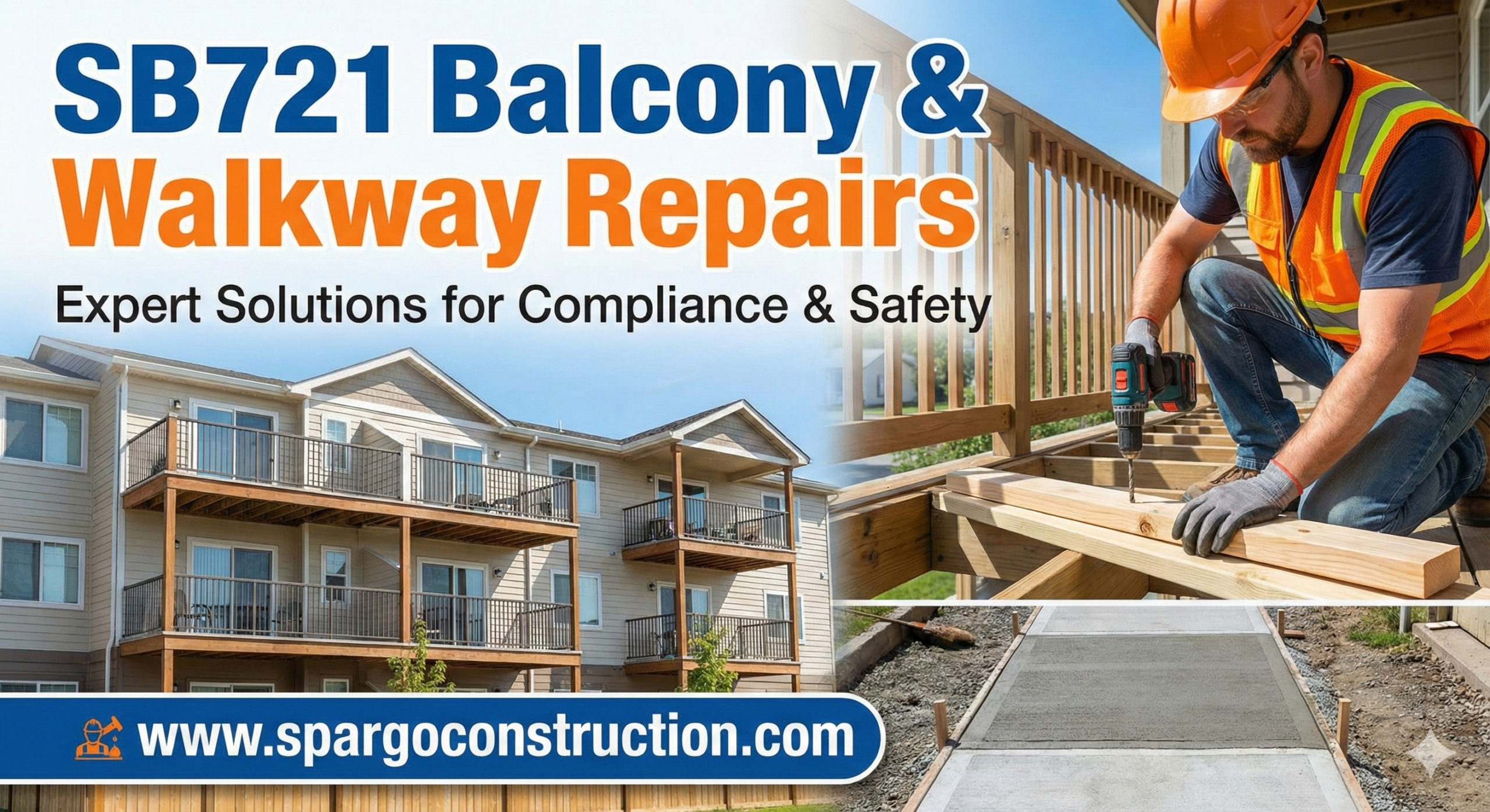 SB721 Apartment Repairs, Stairs, Walkways, Balconies. Licensed Contractor.